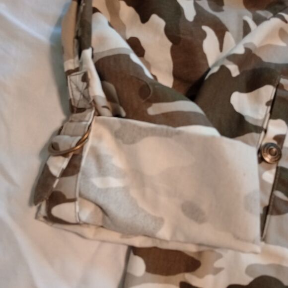 Kenzie Jeans Camo Utility Jacket. 1X NWT Green/Gray Full Zip. Chore Military - Picture 2 of 9